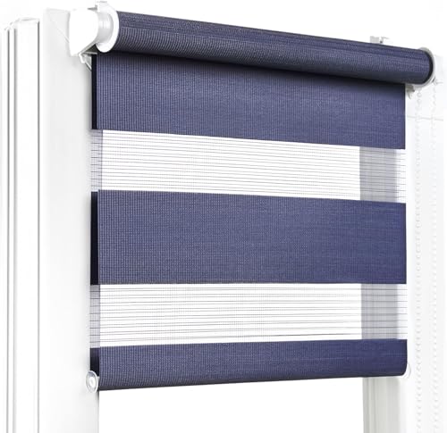 Fenster DEKOR - Rollos für Fenster Marineblau - Klemmfix Rollo ohne Bohren 150 x 130 cm - Doppelrollo mit einer breiten Auswahl an Größen und Farben - Blickdichte Rollos, einfach zu montieren Fenster DEKOR - Rollos für Fenster Marineblau - Klemmfix Rollo ohne Bohren 150 x 130 cm - Doppelrollo mit einer breiten Auswahl an Größen und Farben - Blickdichte Rollos, einfach zu montieren von Fenster DEKOR