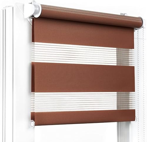 Fenster DEKOR - Rollos für Fenster Braun - Klemmfix Rollo ohne Bohren 150 x 65 cm - Doppelrollo mit einer breiten Auswahl an Größen und Farben - Blickdichte Rollos, einfach zu montieren Fenster DEKOR - Rollos für Fenster Braun - Klemmfix Rollo ohne Bohren 150 x 65 cm - Doppelrollo mit einer breiten Auswahl an Größen und Farben - Blickdichte Rollos, einfach zu montieren von Fenster DEKOR
