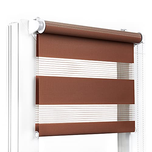 Fenster DEKOR - Rollos für Fenster Braun - Klemmfix Rollo ohne Bohren 150 x 75 cm - Doppelrollo mit einer breiten Auswahl an Größen und Farben - Blickdichte Rollos, einfach zu montieren Fenster DEKOR - Rollos für Fenster Braun - Klemmfix Rollo ohne Bohren 150 x 75 cm - Doppelrollo mit einer breiten Auswahl an Größen und Farben - Blickdichte Rollos, einfach zu montieren von Fenster DEKOR