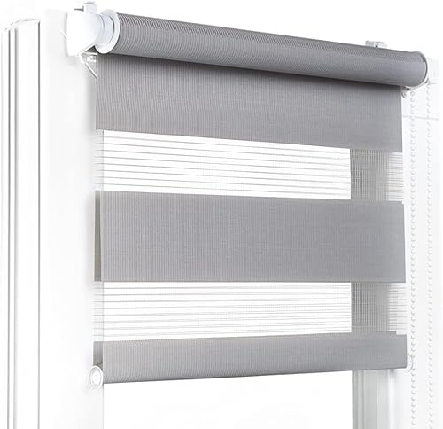 Fenster DEKOR - Rollos für Fenster Grau - Klemmfix Rollo ohne Bohren 150 x 80 cm - Doppelrollo mit einer breiten Auswahl an Größen und Farben - Blickdichte Rollos, einfach zu montieren Fenster DEKOR - Rollos für Fenster Grau - Klemmfix Rollo ohne Bohren 150 x 80 cm - Doppelrollo mit einer breiten Auswahl an Größen und Farben - Blickdichte Rollos, einfach zu montieren von Fenster DEKOR