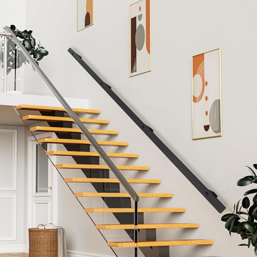 Moderne Treppe Geländer Handlauf für den Innenbereich im Freien Stufe, schwarzes Metall Eisenrohr Treppengeländer 1m 1,5m 2m 2m 2,5m 3m Sicherheit Handläufe Wandstützstange - Komplettes Kit Moderne Treppe Geländer Handlauf für den Innenbereich im Freien Stufe, schwarzes Metall Eisenrohr Treppengeländer 1m 1,5m 2m 2m 2,5m 3m Sicherheit Handläufe Wandstützstange - Komplettes Kit von Generic