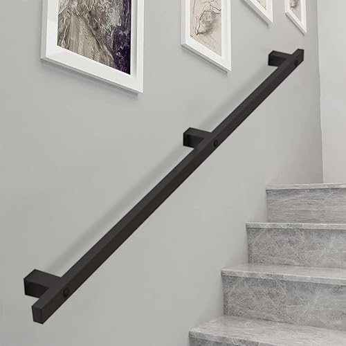 Moderne Treppengeländer Handläufe - Metalltreppe Handlauf 1m 1,5m 2m 2,5m 3m Wandhalterung Treppengeländer - Komplettes Kit Schwarzer Haltegriff für Stufen im Innen- und Außenbereich (6,6 Fu Moderne Treppengeländer Handläufe - Metalltreppe Handlauf 1m 1,5m 2m 2,5m 3m Wandhalterung Treppengeländer - Komplettes Kit Schwarzer Haltegriff für Stufen im Innen- und Außenbereich (6,6 Fu von Generic