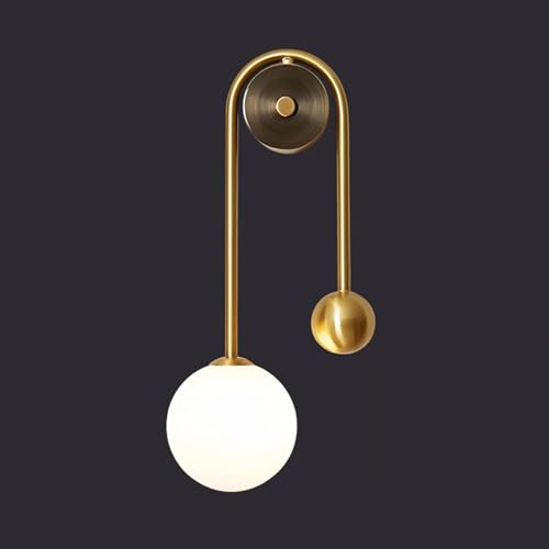 Moderne Wandlampen & Scoes, Mid Century Kugelglas Gold Wandleuchten Für Schlafzimmer Wohnzimmer Flur Nachttisch Badezimmer Flur Indoor, A von Generic