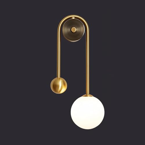 Moderne Wandlampen & Scoes, Mid Century Kugelglas Gold Wandleuchten Für Schlafzimmer Wohnzimmer Flur Nachttisch Badezimmer Flur Indoor, B Moderne Wandlampen & Scoes, Mid Century Kugelglas Gold Wandleuchten Für Schlafzimmer Wohnzimmer Flur Nachttisch Badezimmer Flur Indoor, B von Generic