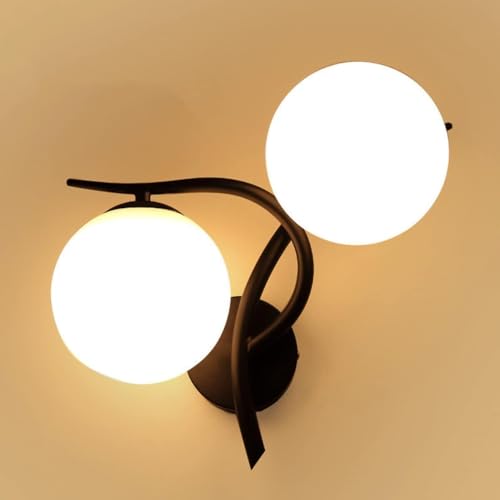 Moderne Wandleuchte Innenbeleuchtung Doppelkopf Led Wandleuchten Dekoration Kinderzimmer Wandleuchte Warmweiß Für Flur Wohnzimmer Schlafzimmer Treppe Hotels Nachttischlampe Nicht Dimm, Black, B von Generic
