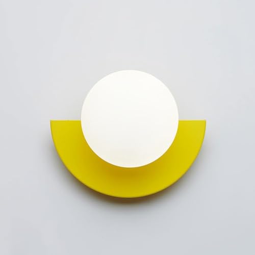 Moderne Wandleuchte Kugel Glas Wandleuchte Nachttisch Wandleuchter Nordic Wandleuchte Geometrische Wandleuchte Leuchten Für Schlafzimmer Wohnzimmer Flur G9 Waschtisch Wandbeleuchtung, Yellow Moderne Wandleuchte Kugel Glas Wandleuchte Nachttisch Wandleuchter Nordic Wandleuchte Geometrische Wandleuchte Leuchten Für Schlafzimmer Wohnzimmer Flur G9 Waschtisch Wandbeleuchtung, Yellow von Generic