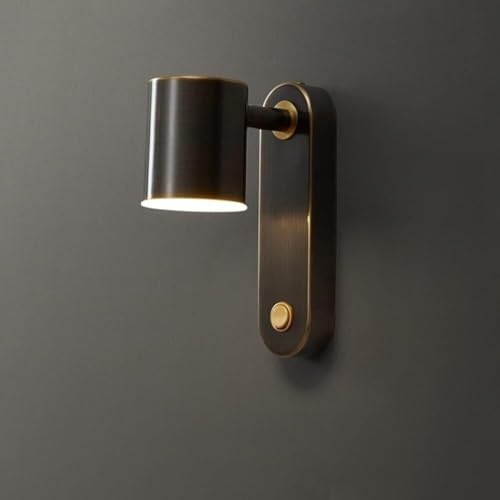 Moderne Wandleuchte aus Messing, drehbare integrierte LED-Leuchte mit 3 Farbtemperaturen, festverdrahtete Innenwandlampe für Wohnzimmer, Schlafzimmer, Flur, Büro, Lesebeleuchtung. von Generic