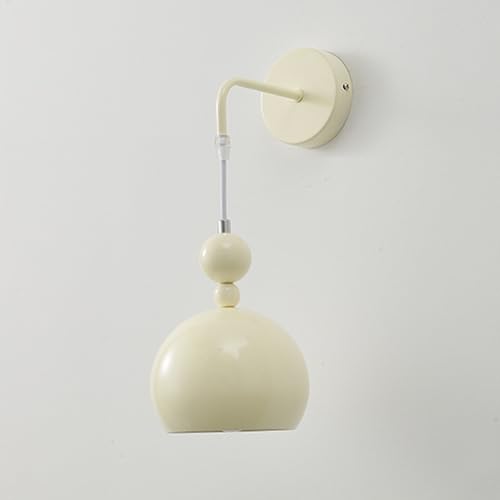 Moderne cremefarbene Wandleuchte, nordische französische weiße Nachttischlampe, E27 festverdrahtete Metall-Wandleuchte für den Innenbereich, für Schlafzimmer, Nachttisch, Kinderzimmer, Wohnzimmer Moderne cremefarbene Wandleuchte, nordische französische weiße Nachttischlampe, E27 festverdrahtete Metall-Wandleuchte für den Innenbereich, für Schlafzimmer, Nachttisch, Kinderzimmer, Wohnzimmer von Generic