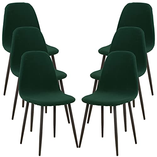 Moderne skandinavischen Stil Esszimmer Stuhlhussen Elastische Spandex Waschbar Stoff Stuhlschoner für Armlose Stühle im Wohnzimmer Küche Weiß 4er Set von Generic