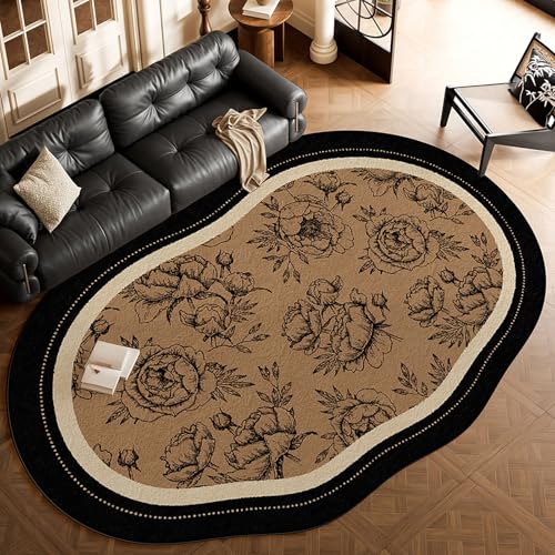 Moderne waschbare Bereich Teppiche für Wohnzimmer weiche Faux Wolle Schlafzimmer unregelmäßige Form Boden Teppiche Indoor Runner große(Braun,240x400cm) von Generic