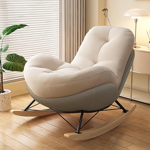Moderner, Komfortabler, Gepolsterter Schaukelstuhl Atmungsaktiver Schlafzimmerschaukelstuhl Stahlrahmen Anti-Kipp-Design Moderner Loungesessel Für Das Wohnzimmer Schlafzimmer, Stylish3, One Size von Generic