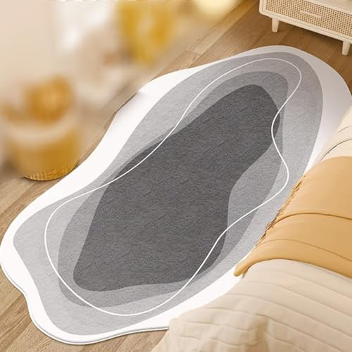 Moderner Abstrakter Unregelmäßiger Flächenteppich Multicolor Moderner Abstrakter Teppich Für Wohnzimmer Rutschfester Innenboden Waschbar, Haustierfreundlich(Grau,140cmx200cm) von Generic