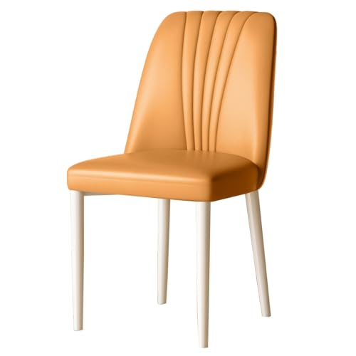 Moderner Akzentstuhl, Leder-Küchen-Esszimmerstühle mit Metallbeinen, Beistellstühle für das Esszimmer mit bequemen, gepolsterten Empfangsstühlen für das Büro, gepolsterte Esszimmerstühle von Generic