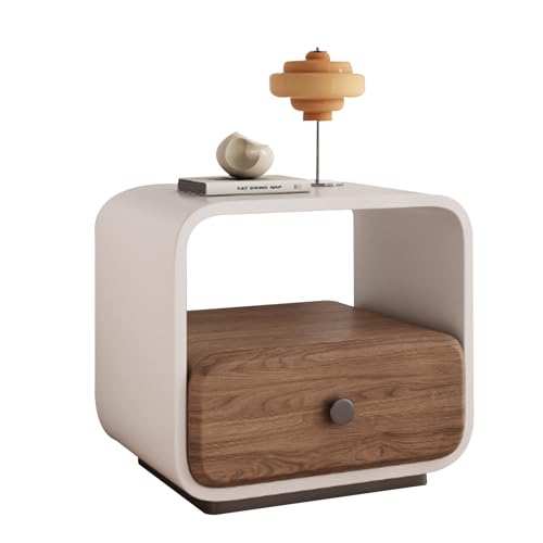 Moderner Beistelltisch, Nachttisch mit Einer Schublade, Nachttisch aus Massivholz mit offenen Ablagefächern, geeignet for Schlafzimmer und Wohnzimmer.(50CM(19.69IN)) von Generic