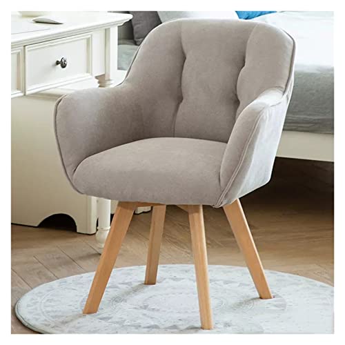Moderner Drehsessel aus grauem Samt mit stabilen Holzbeinen, ideal für kleine Räume, gepolstert, Schreibtisch, Club oder Lounge-Stuhl von Generic