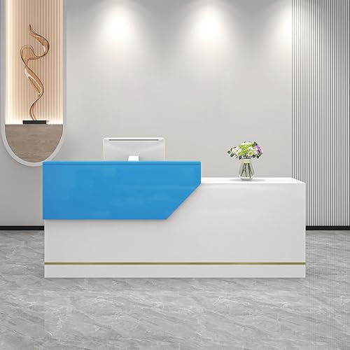 Moderner Empfangstisch mit verschließbarem Drawer Negotiation Tisch mit Keyboard Tray Retail Counter mit Sichtschutz für Wohnzimmer Büro Home Lobby von Generic