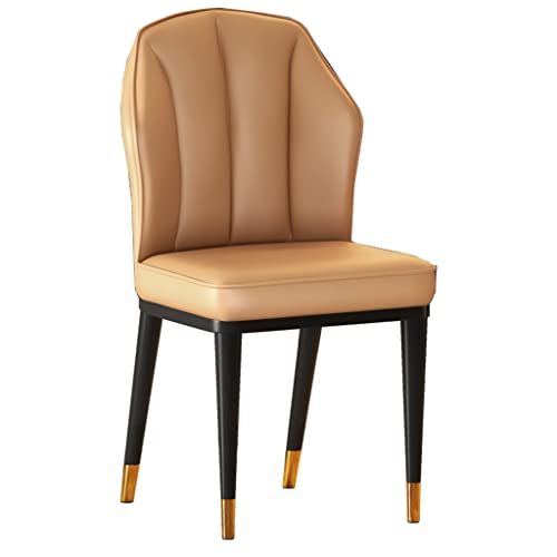 Moderner Esszimmerstuhl, gepolsterter Akzentstuhl, Mid-Century-Stil, armloser Freizeitstuhl, Küche, Wohnzimmer, Schreibtischstuhl aus Kunstleder mit Beinen aus Kohlenstoffstahl von Generic