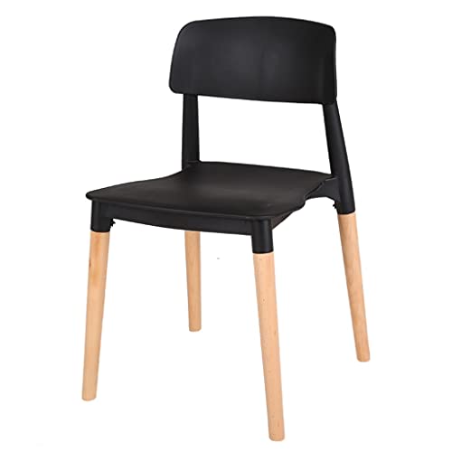 Moderner Esszimmerstuhl aus Kunststoff, stapelbarer Kunststoffstuhl mit geformter Rückenlehne, armloser Beistellstuhl mit Beinen aus Buchenholz für Küche, Esszimmer und Wohnzimmer von Generic