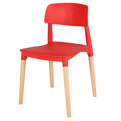 Moderner Esszimmerstuhl aus Kunststoff, stapelbarer Kunststoffstuhl mit geformter Rückenlehne, armloser Beistellstuhl mit Beinen aus Buchenholz für Küche, Esszimmer und Wohnzimmer von Generic