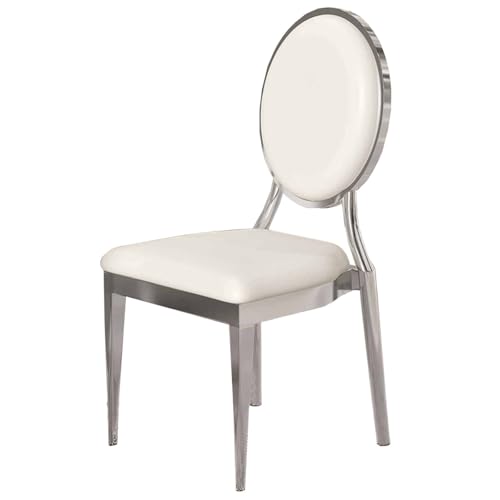 Moderner Esszimmerstuhl mit runder Rückenlehne, Leder-Esszimmerstühle für die Küche, moderner Akzentstuhl aus der Mitte des Jahrhunderts, Moderne ovale Seitenstühle für Küche, Esszimmer, Wohnzimmer, von Generic