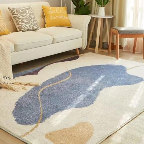 Moderner Flächenteppich für Nachttisch Wohnzimmer, rechteckiger Flächenteppich aus Kunstwolle, große Eingangstür-Teppichmatte(Pattern C,200x280cm) von Generic