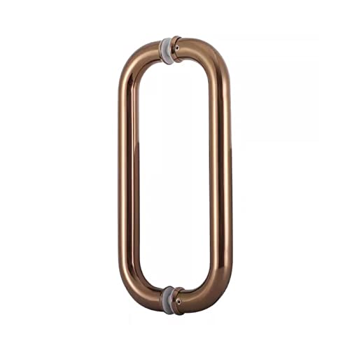 Moderner Glas-Scheunentürgriff, Push-Pull-Stange, Innen-Haustür, moderner runder Türgriff, modernes Schiebe-Scheunentor-Knauf- und Griff-Set (Farbe: Roségold, Größe: 104 cm (41 Zoll) * 100 c von Generic