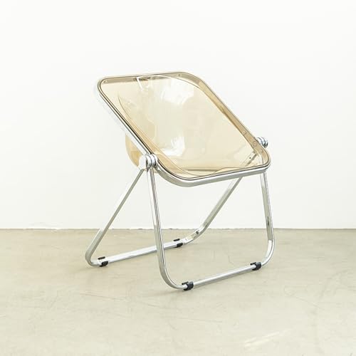 Moderner Klappstuhl aus Acryl, Faltbarer Balkon Stühle, Keine Montage Erforderlich, Geeignet für Kleine Wohnungen, Home Office, Schlafzimmer, Wohnzimmer(Beige) von Generic