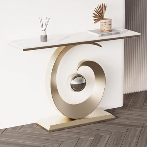 Moderner Konsolentisch for den Eingangsbereich, industrieller Flurtisch mit stilvollem Metallrahmen, schmaler Sofa-Beistelltisch im Landhausstil, Foyertische for Eingangshalle, Flur, Wohnzimmer(Gold 3 von Generic