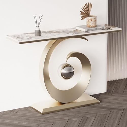Moderner Konsolentisch for den Eingangsbereich, industrieller Flurtisch mit stilvollem Metallrahmen, schmaler Sofa-Beistelltisch im Landhausstil, Foyertische for Eingangshalle, Flur, Wohnzimmer(Gold 2 von Generic