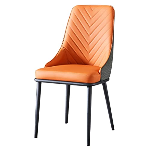 Moderner Küchen-Esszimmerstuhl aus Leder, Schreibtischstuhl für den Haushalt, Wohnzimmer, Lounge-Thekenstühle, stabile Metallbeine von Generic