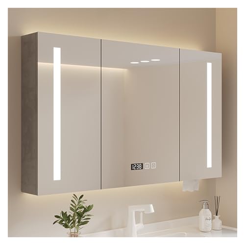 Moderner LED-Badezimmerspiegelschrank mit Anti-Fog-Dimmable Light and Storage Wall Mount (W68*H70cm/W26.8*H27.6in) von Generic