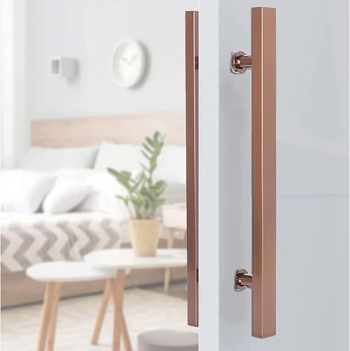 Moderner Push Pull Bar Griff, Schiebegriffe Und -Griffe Für Scheunentüren, Home/Commercial Torgriffe Flush Hardware Set, Für Innen- Und Außentüren, Rose Gold, Length 120cm/47.4inch von Generic