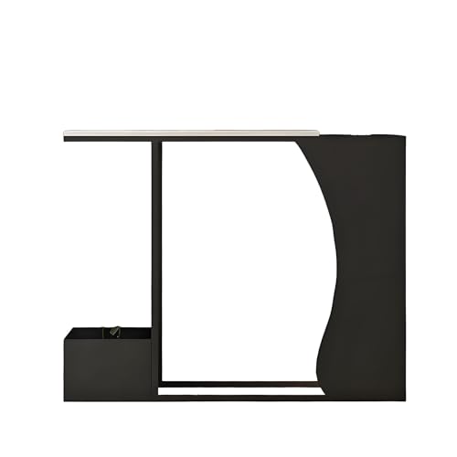 Moderner Schmaler Konsolentisch aus Steinplatte mit Pflanzkasten und Verstellbaren Fußpads Einfacher Aufbau, Ideal Beistelltisch für Flur Oder Hinter Sofa(Black,100 * 25 * 80cm) von Generic