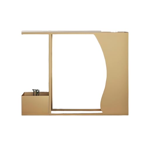 Moderner Schmaler Konsolentisch aus Steinplatte mit Pflanzkasten und Verstellbaren Fußpads Einfacher Aufbau, Ideal Beistelltisch für Flur Oder Hinter Sofa(Gold,80 * 25 * 80cm) von Generic