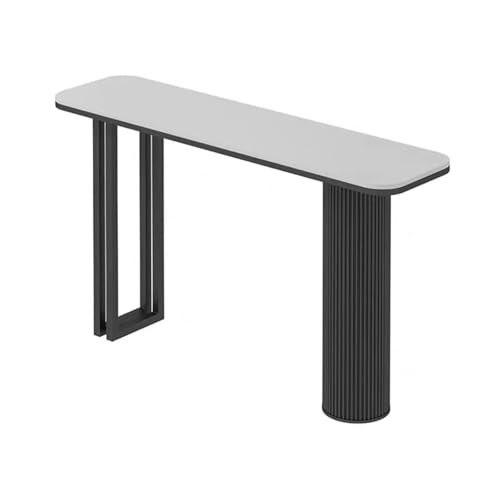 Moderner Schmales Konsolentisch mit Sintersteinplatte und Stahlrahmen, Beistelltisch Vintage für Eingangsbereich, Wohnzimmer, Flur(Black(A),80x30x80cm) von Generic