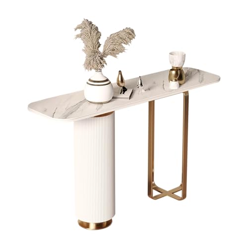 Moderner Schmalkonsole mit Metallgestell Enger Flurtisch mit Stabiler Tischplatte als Wohnzimmer oder Eingangs"Konsole für Flur, Foyer(100x35x85 cm) von Generic