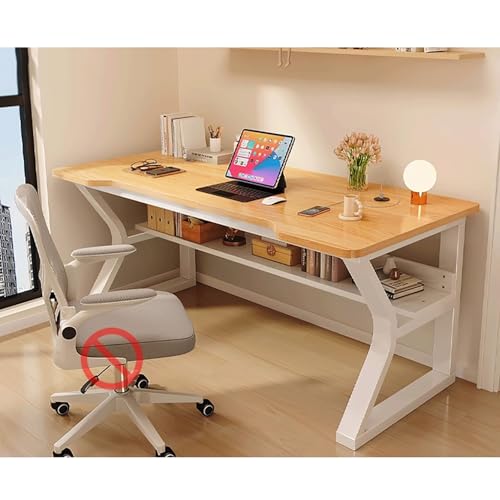 Moderner Schreibtisch Computer-Schreibtisch for das Homeoffice Metallgestell Geräumige Beinfreiheit for Zuhause, Büro, Arbeit und Gaming(A2,100x60cm/39x27in) von Generic