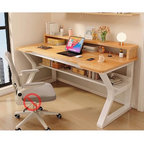 Moderner Schreibtisch Computer-Schreibtisch for das Homeoffice Metallgestell Geräumige Beinfreiheit for Zuhause, Büro, Arbeit und Gaming(B2,140x60cm/55x33in) von Generic