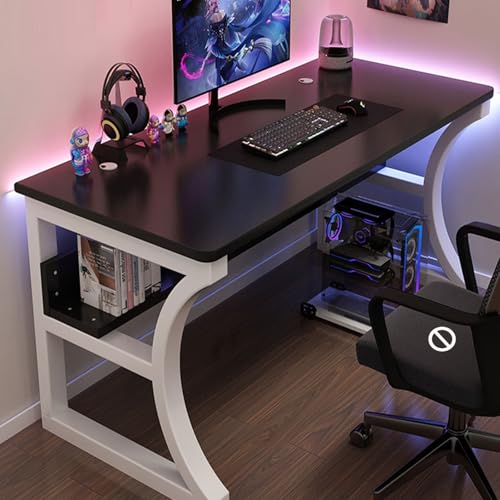 Moderner Schreibtisch im schlichten Stil for das Homeoffice Computertisch mit Ablagefächern Arbeitsplatz for Arbeitszimmer Schlafzimmer Wohnzimmer Büro(A2,47.2" L x 23.6" W(120x60cm)) von Generic