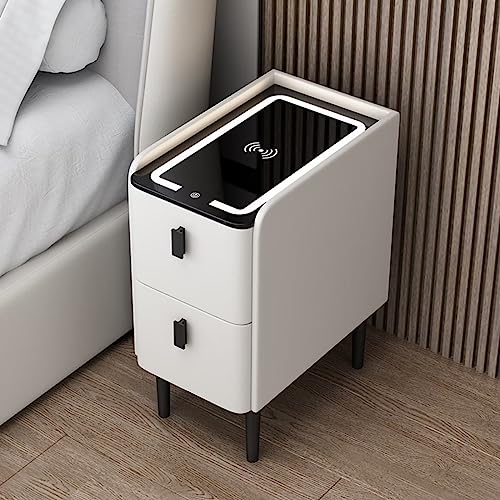 Moderner Smart-LED-Nachttisch mit USB-Wireless-Ladefunktion, Fingerabdrucksperre, Bluetooth-Lautsprecher und Nachttisch mit dreifarbigem Licht L für das Band-Wohnzimmer von Generic
