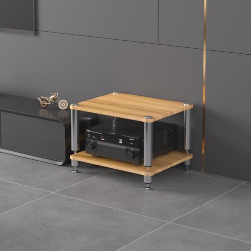Moderner Stereoschrank mit Av Media Stand Audio Rack Plattenspieler Ständer und CD Audio Rack Tower HalterModerner AVschrank für Home Office oder Theater in braun (40cm/15.7in) von Generic