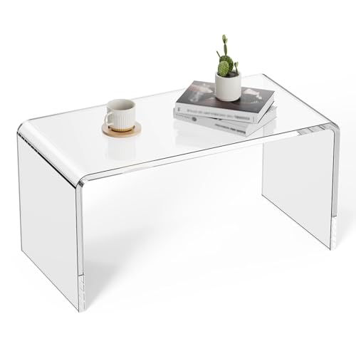 Moderner U-förmiger transparenter Acryl-Couchtisch für Wohnzimmer Band-Büro Eleganter und vielseitiger Acryltisch für Heimdekoration von Generic