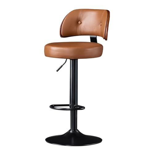 Moderner Verstellbarer Barhocker, 360-Grad-Drehbar, Vergrößertes Fahrgestell, Stabil und rutschfest, Geeignet for Bars, Restaurants, Wohnzimmer(Orange) von Generic