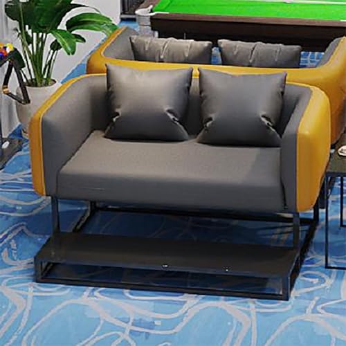 Moderner gepolsterter Akzentstuhl aus Leder Stilvolles Einzel-/Doppelsofa für Wohnzimmer Schlafzimmer Wohnung Büro und Billardsaal - Gelb 130 x 85 cm von Generic