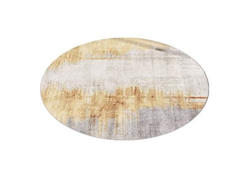 Moderner kreisförmiger Teppich für Wohnzimmer, Sofa-Dekoration, Teppichbereich, leicht waschbar (Flannel 100 x 100 cm) von Generic