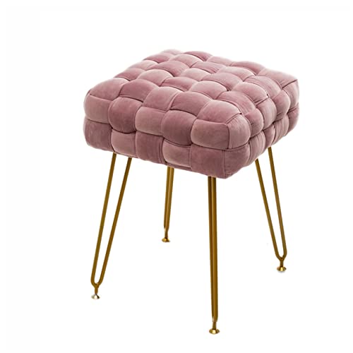 Moderner minimalistischer quadratisch gewebter Hocker Ottomane für Schlafzimmer Schminktisch Stuhl pink 38 x 38 x 43 cm Wohnzimmer-Dekoration von Generic