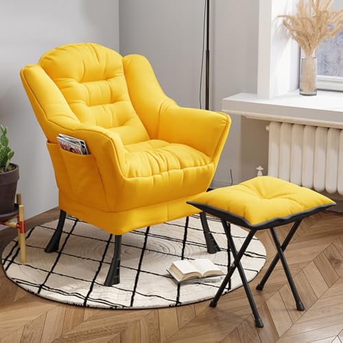 Moderner roter Loungestuhl mit Ottomane Armlehnen, bequemer Sitz für Schlafzimmer oder Wohnheim. von Generic