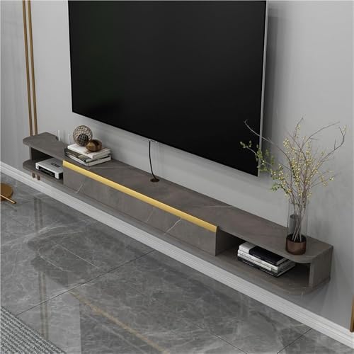 Moderner schwebender TV-Ständer – Wandmontiertes Entertainment-Center mit Klapptüren – Stilvoller Lagerschrank für Wohnzimmer und Büro – Grau (39,8" x 7,8" x 6,3") von Generic