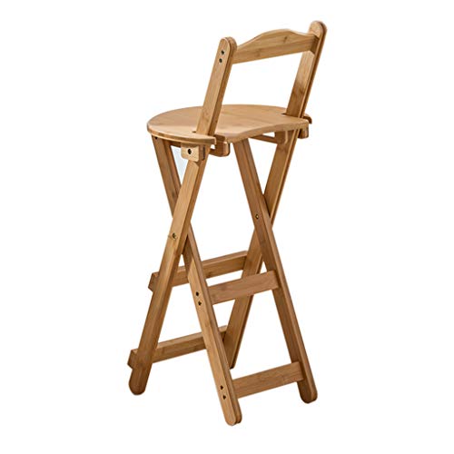 Moderner und einfacher Barstuhl aus Bambus, klappbare Rückenlehne, ergonomisches Design, Doppelkreuzkonstruktion, hohe Tragfähigkeit, natürliche Rohstoffe von Generic