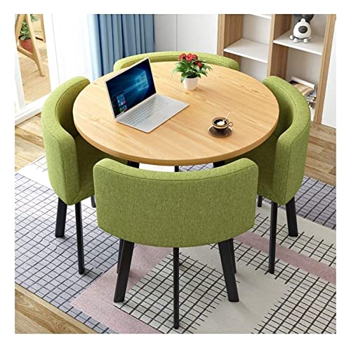 Modernes Büro Konferenztisch Set mit 4 Stühlen Kleine Besprechungsräume Empfangsbereiche Rundes Design für moderne Räume Küche Esszimmer Ideal von Generic